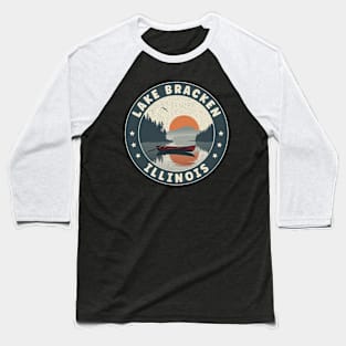 Lake Bracken Illinois Sunset Baseball T-Shirt